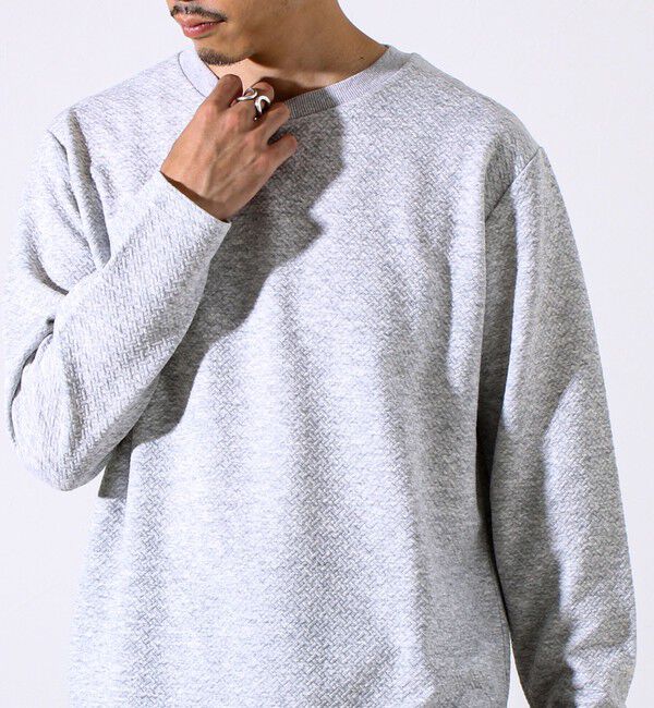 GLOSTER「【人気シリーズ第2弾】【新柄ジャガード登場】フクレクロスジャガードロンT」|Tシャツ・カットソー|