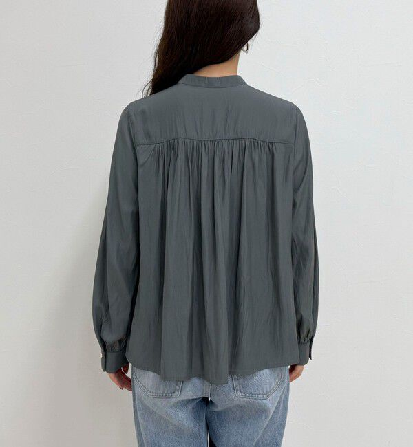 fredy emue「パウダーサテン前開きブラウス」|シャツ・ブラウス|