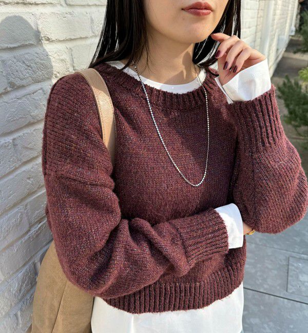 fredy emue「キラキラクロップド丈ニットプルオーバー」|ニット・セーター|