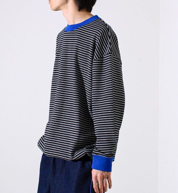 GLOSTER「【配色リブが映える主役ボーダー】Helloボーダー ロングスリーブTシャツ」|Tシャツ・カットソー|