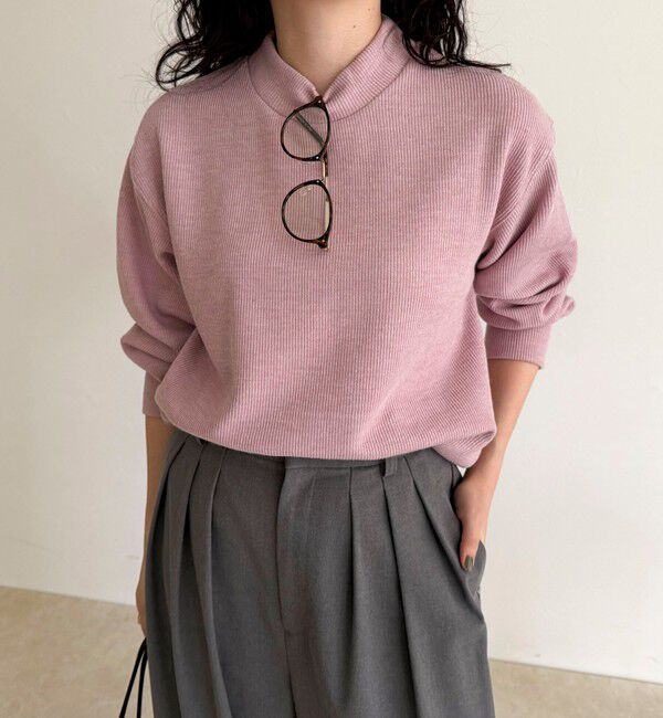 fredy emue「ニットソークロップドプルオーバー」|Tシャツ・カットソー|ピンク