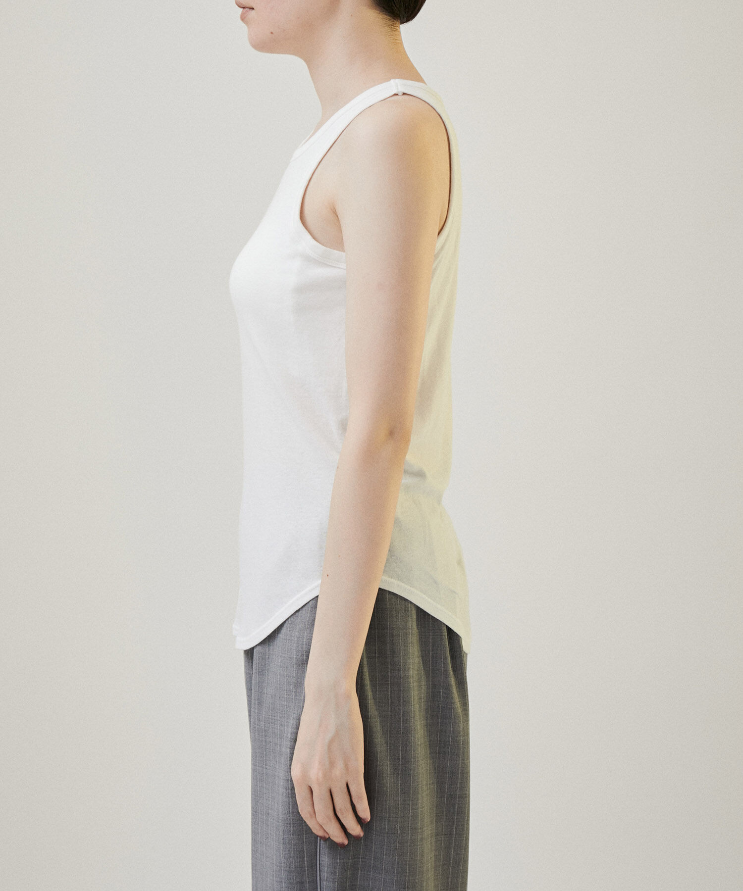 SALON adam et rope'「【Smile Cotton】カップ付きアメリカンスリーブタンクトップ」|タンクトップ|