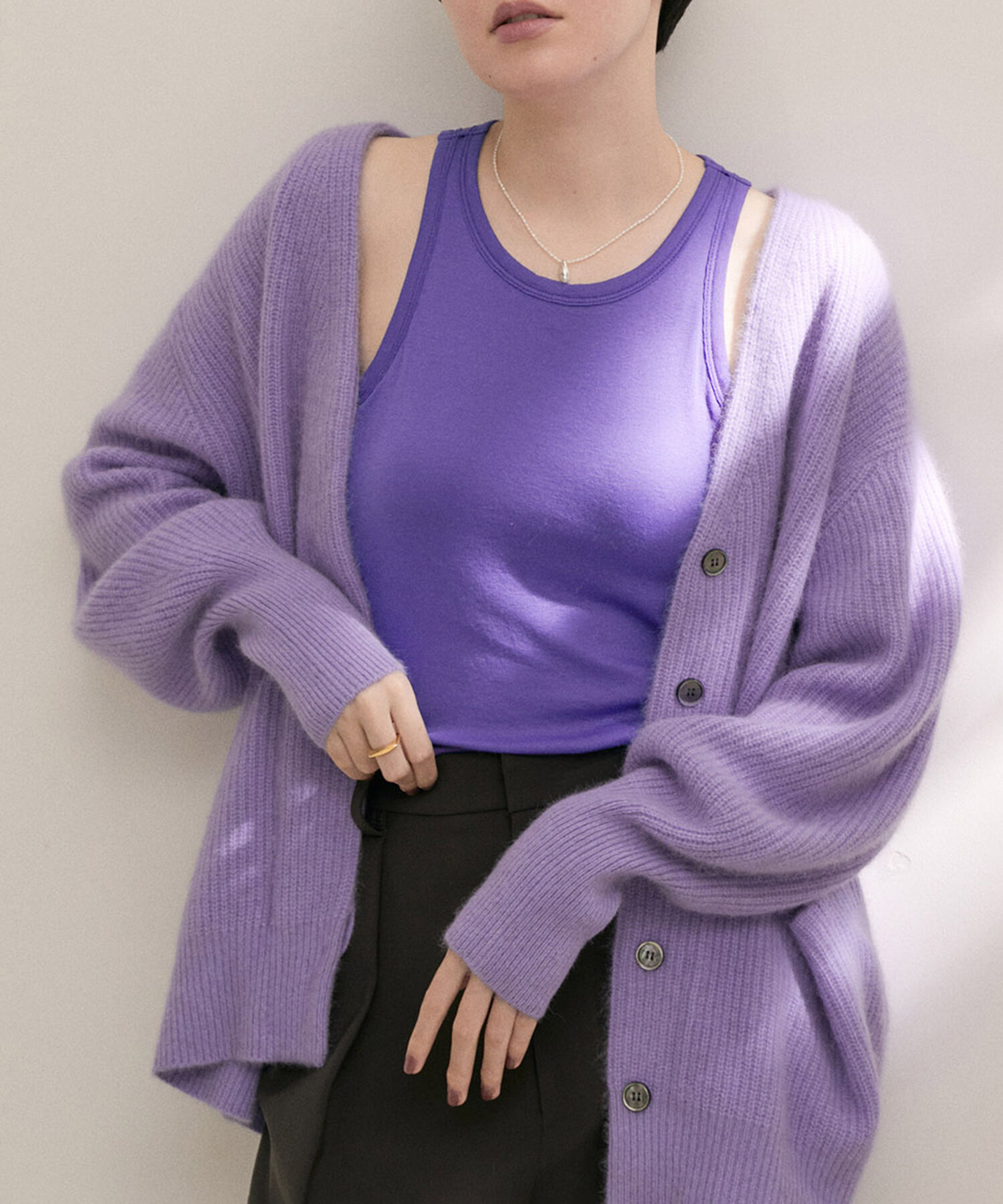 SALON adam et rope'「【Smile Cotton】カップ付きアメリカンスリーブタンクトップ」|タンクトップ|