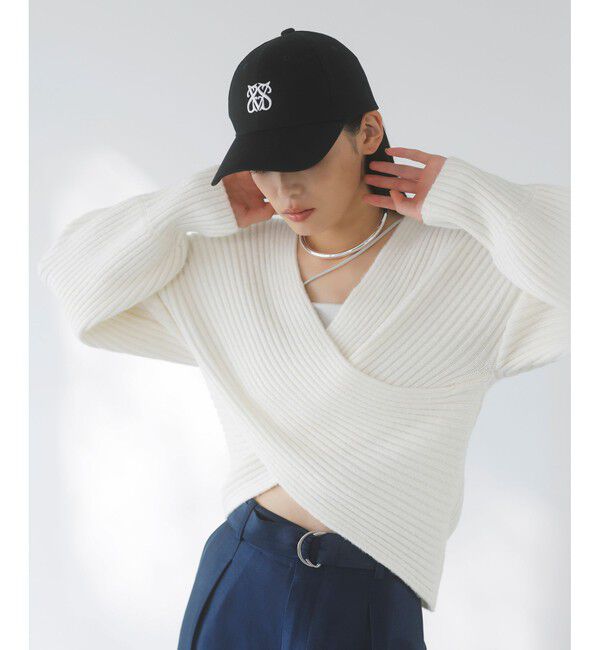 VIS「ふんわりカシュクールニットプルオーバー」|ニット・セーター|オフホワイト(15)