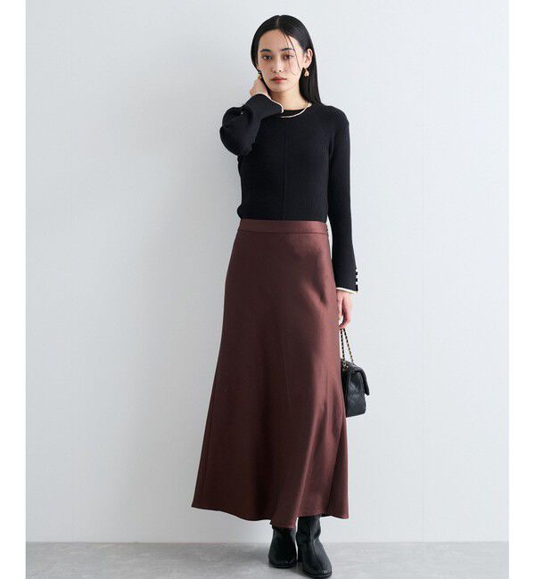 VIS「【選べる着丈】シャイニーナロースカート【洗える】」|スカート|