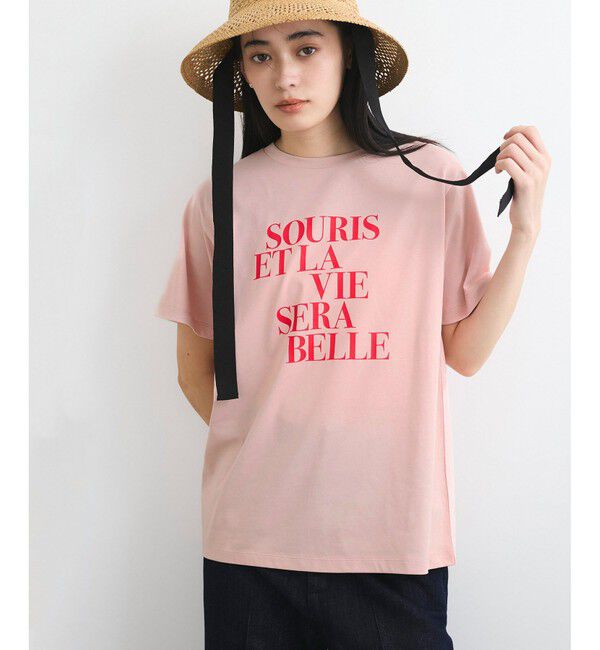 VIS「【接触冷感/洗える】アソートロゴプリントTシャツ」|Tシャツ・カットソー|