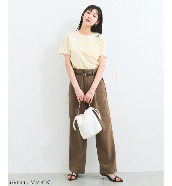 VIS「【美easy】ワンタックワイドスラックスパンツ【接触冷感/洗える】」|スラックス|
