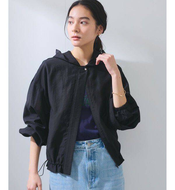 VIS「【追加】【WEB限定】シアーバックフリルフードブルゾン【洗える】」|ブルゾン・スタジャン|