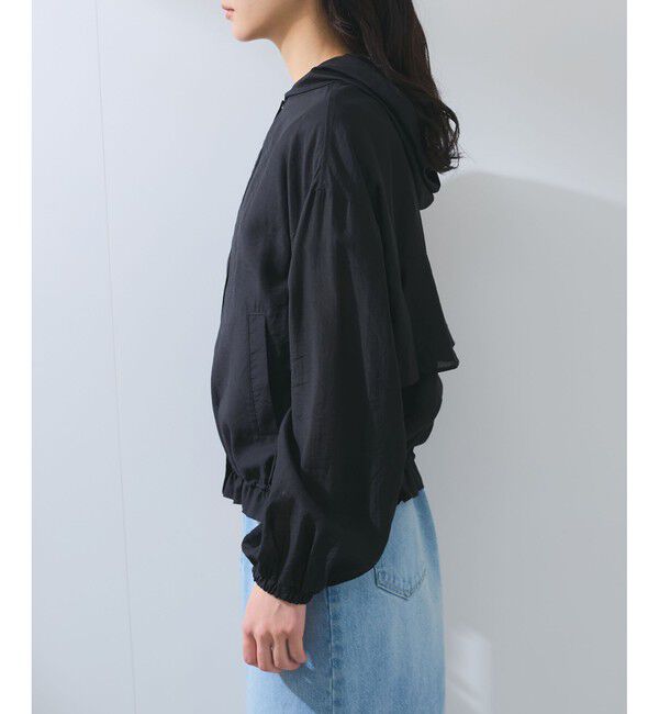 VIS「【追加】【WEB限定】シアーバックフリルフードブルゾン【洗える】」|ブルゾン・スタジャン|