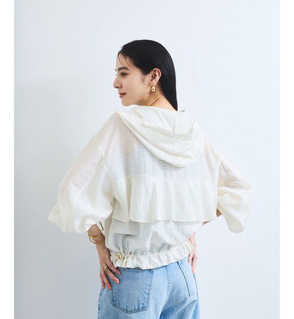 VIS「【追加】【WEB限定】シアーバックフリルフードブルゾン【洗える】」|ブルゾン・スタジャン|