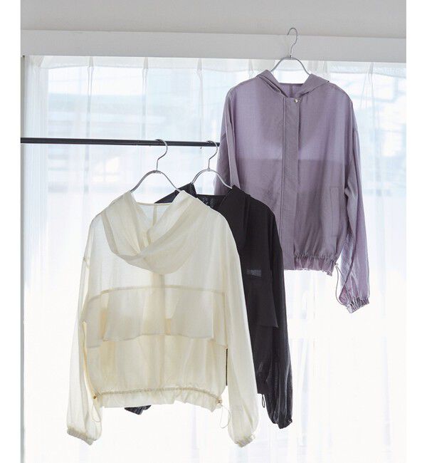 VIS「【追加】【WEB限定】シアーバックフリルフードブルゾン【洗える】」|ブルゾン・スタジャン|