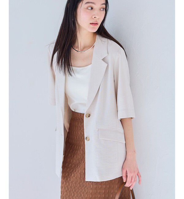 VIS「【美easy】ハーフスリーブジャケット/セットアップ対応・洗える」|テーラードジャケット|キナリ(16)