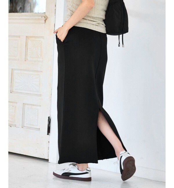 VIS「ミニ裏毛ナロースカート」|スカート|ブラック(01)