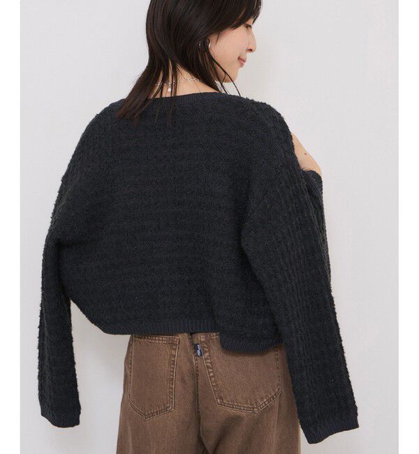 VIS「ファンシーツイードメタルボタンカーディガン」|カーディガン|