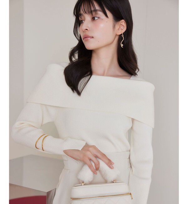 VIS「【美得】オフショルダーモチモチリブニット/好評につき再入荷」|ニット・セーター|