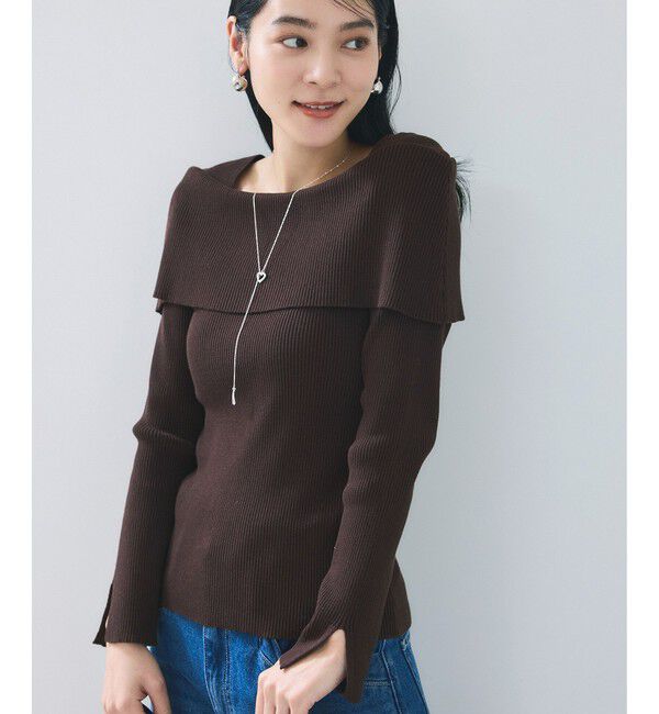 VIS「【美得】オフショルダーモチモチリブニット/好評につき再入荷」|ニット・セーター|