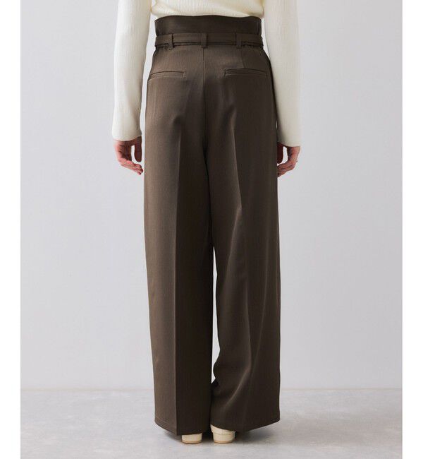 VIS「ベルトディテールタックワイドパンツ/イージーケア」|チノ|