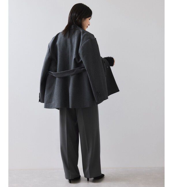 VIS「ベルトディテールタックワイドパンツ/イージーケア」|チノ|