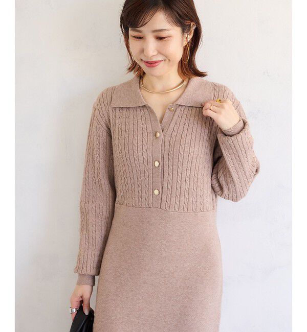 VIS「ポロケーブルモチモチニットワンピース」|ワンピース|