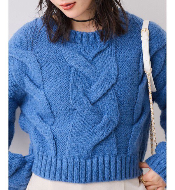 VIS「ケーブルコンパクトニット」|ニット・セーター|