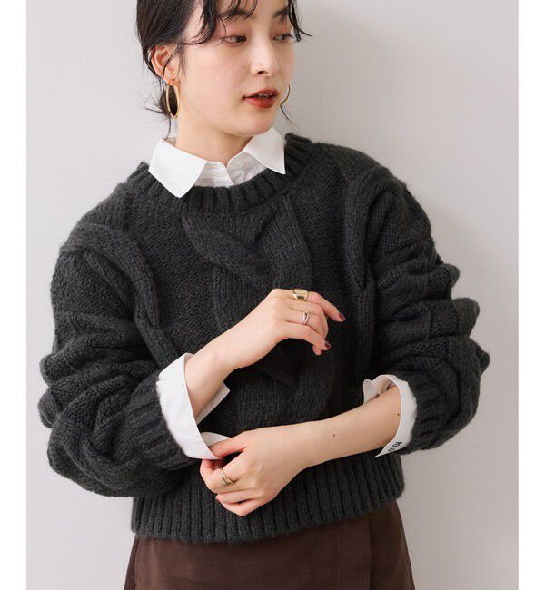 VIS「ケーブルコンパクトニット」|ニット・セーター|