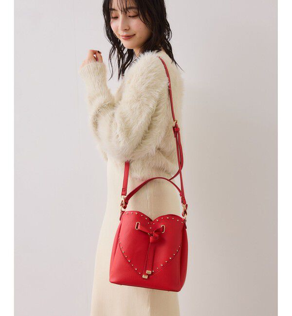 VIS「ラインストーン＆スタッズハートカットバッグ」|ショルダー・メッセンジャー|