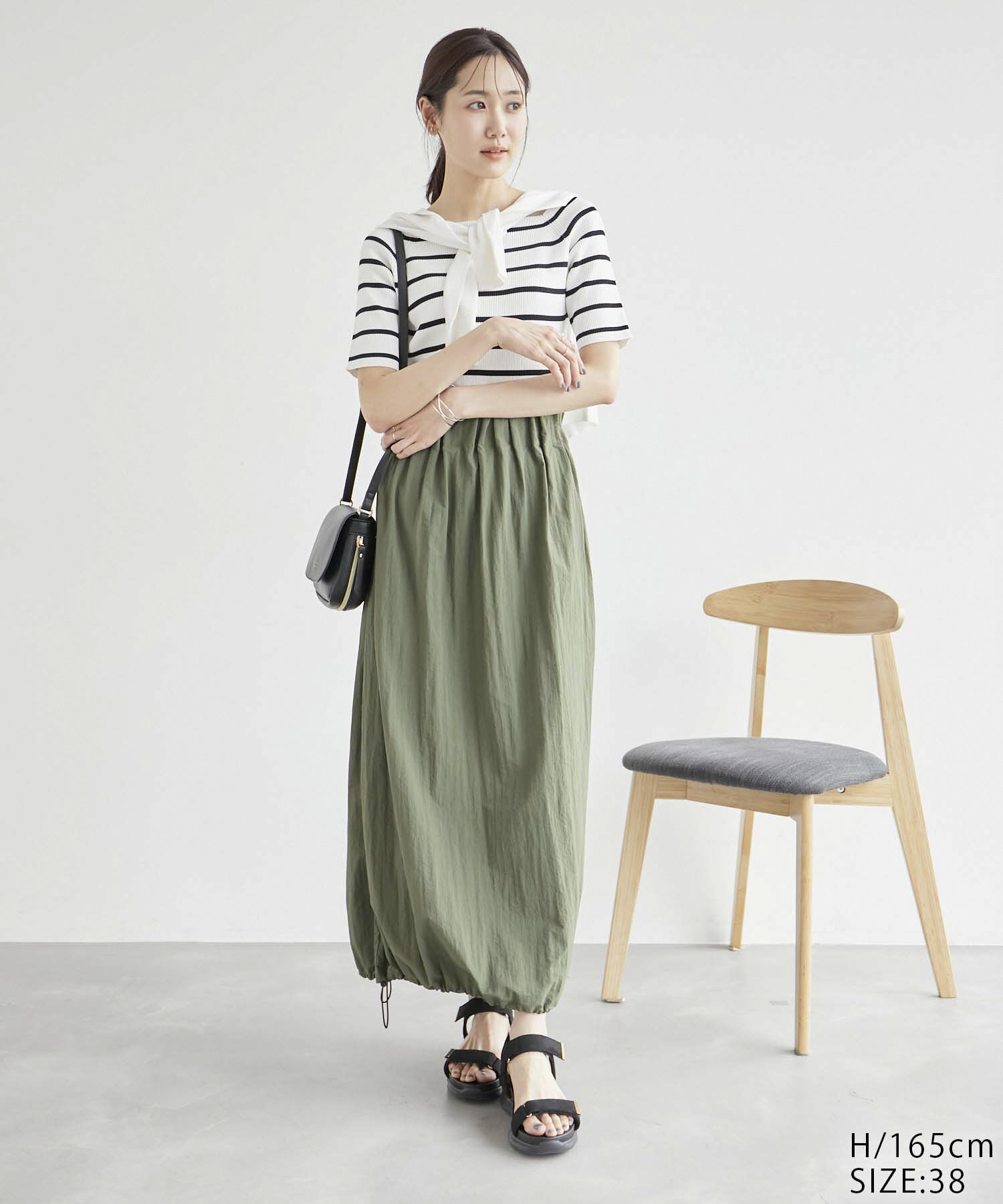 Rope&rsquo;Picnic「Beauty knit/UVカット・洗濯機OK/スクエアネックリブニットプルオーバー」|ニット・セーター|