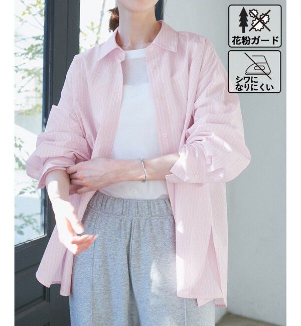 Rope&rsquo;Picnic「花粉ガード・防シワ/レギュラーシャツ」|シャツ・ブラウス|ピンク(63)