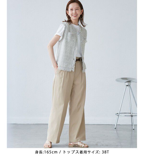 Rope&rsquo;Picnic「【WEB限定カラー】【サマー・ツイード】着丈が選べるジレベスト/スリーブレスカーディガン」|カーディガン|