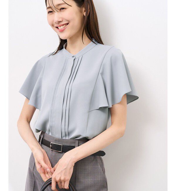Rope&rsquo;Picnic「【防汚加工】ピンタックフレアスリーブブラウス/通勤対応」|シャツ・ブラウス|