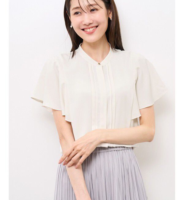 Rope&rsquo;Picnic「【防汚加工】ピンタックフレアスリーブブラウス/通勤対応」|シャツ・ブラウス|