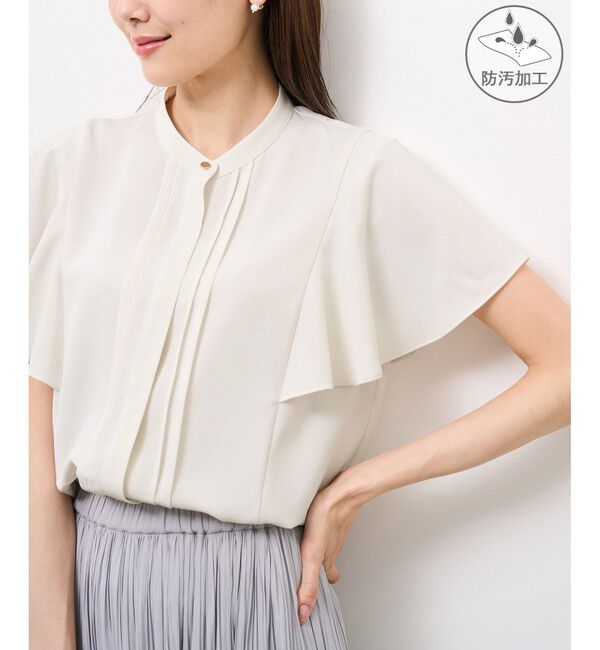 Rope&rsquo;Picnic「【防汚加工】ピンタックフレアスリーブブラウス/通勤対応」|シャツ・ブラウス|オフホワイト(15)