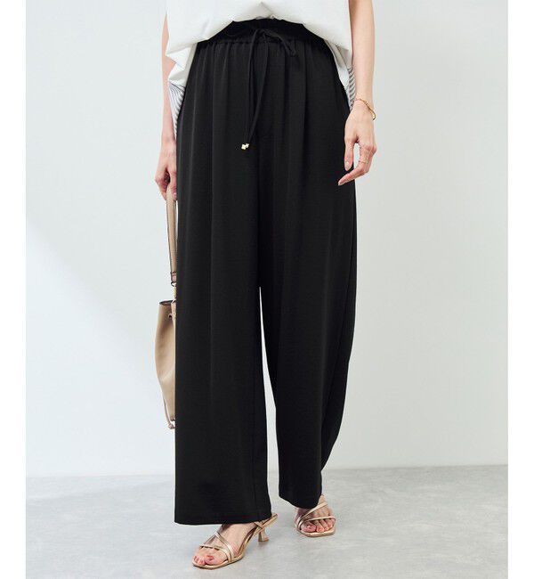 Rope&rsquo;Picnic「ジョガーイージーワイドパンツ/セットアップ対応」|チノ|ブラック(01)