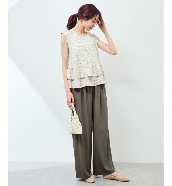 Rope&rsquo;Picnic「ジョガーイージーワイドパンツ/セットアップ対応」|チノ|