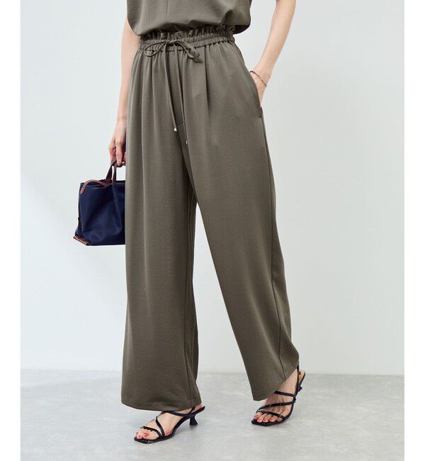 Rope&rsquo;Picnic「ジョガーイージーワイドパンツ/セットアップ対応」|チノ|カーキー(36)