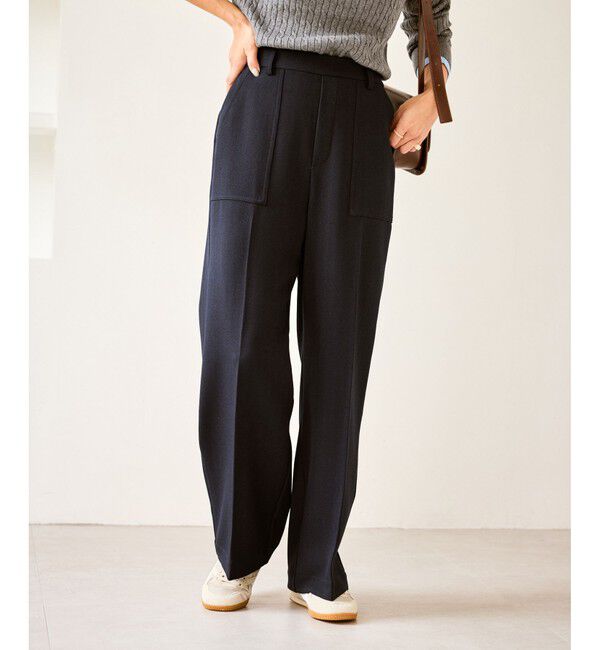 Rope&rsquo;Picnic「ベイカーワイドパンツ/通勤対応」|チノ|