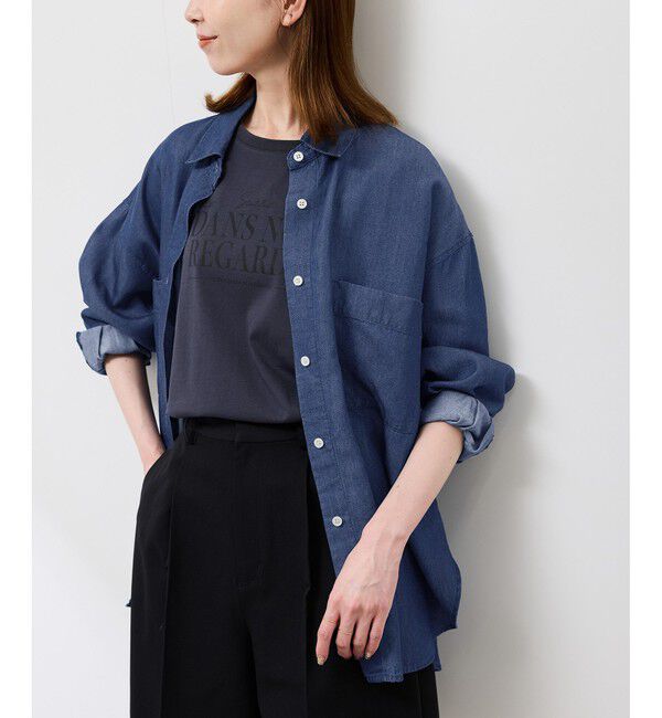 Rope&rsquo;Picnic「シャンブレーデニム調シャツ」|シャツ・ブラウス|