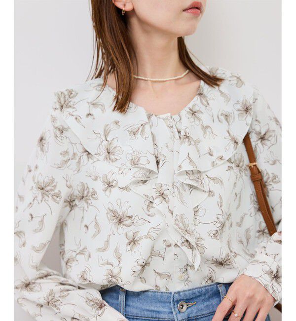 Rope&rsquo;Picnic「花柄ラッフルデザインブラウス」|シャツ・ブラウス|