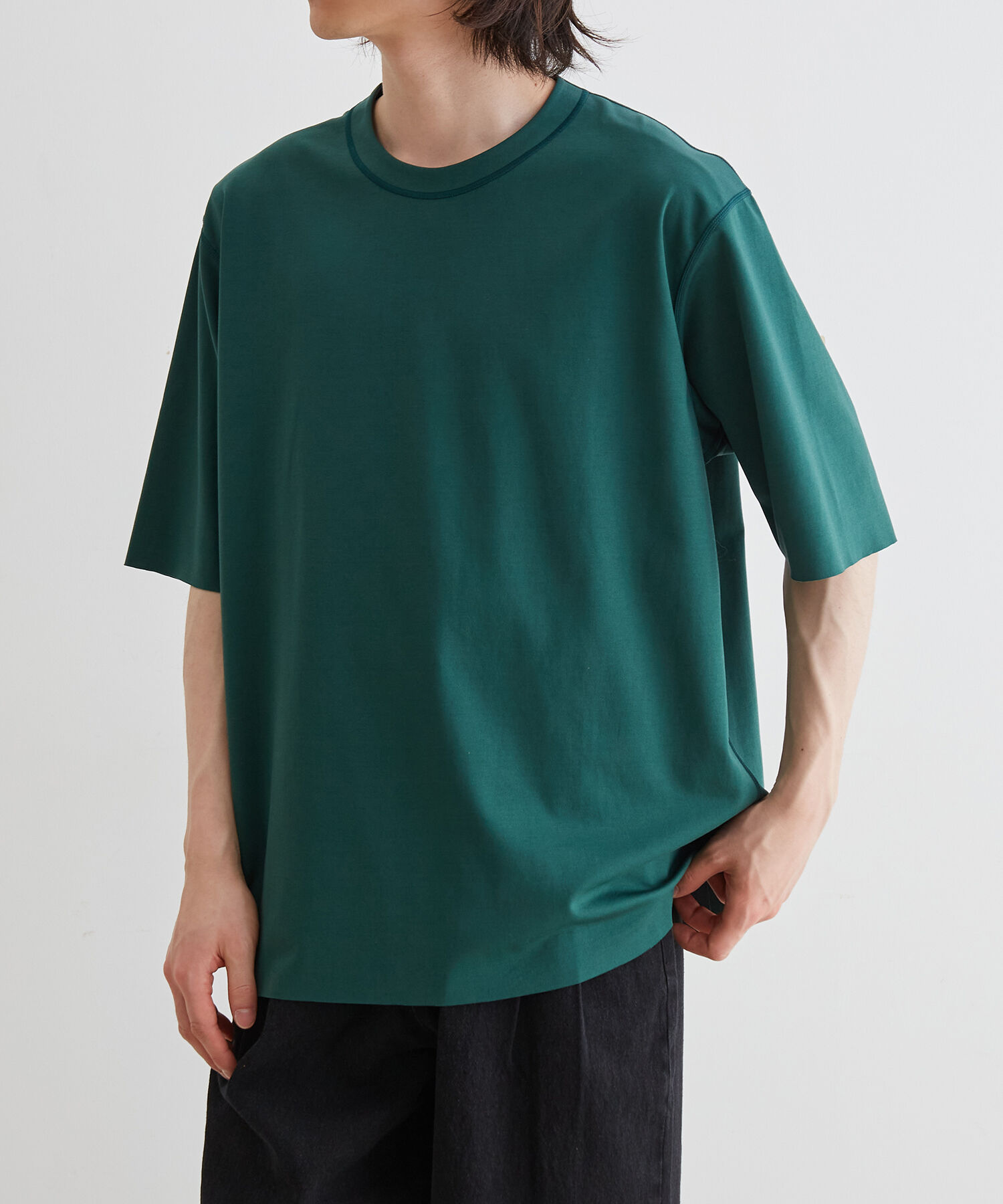 ADAM ET ROPE'「ハイゲージ シャンブレー リバーシブル Tシャツ」|Tシャツ・カットソー|