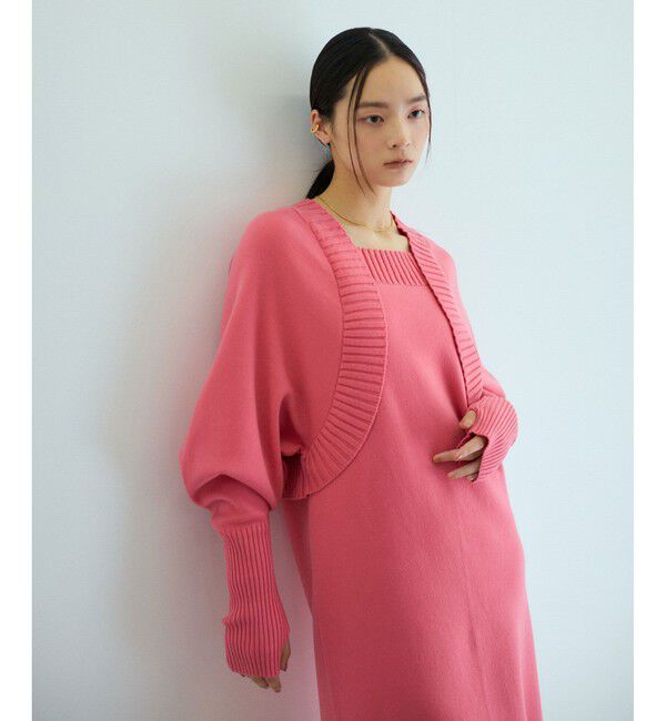 ADAM ET ROPE'「ボレロドッキングニットワンピース」|ワンピース|