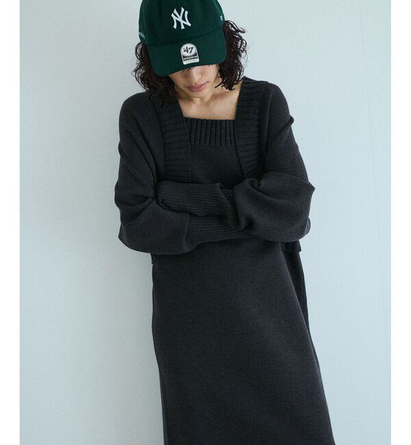 ADAM ET ROPE'「ボレロドッキングニットワンピース」|ワンピース|