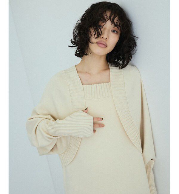 ADAM ET ROPE'「ボレロドッキングニットワンピース」|ワンピース|