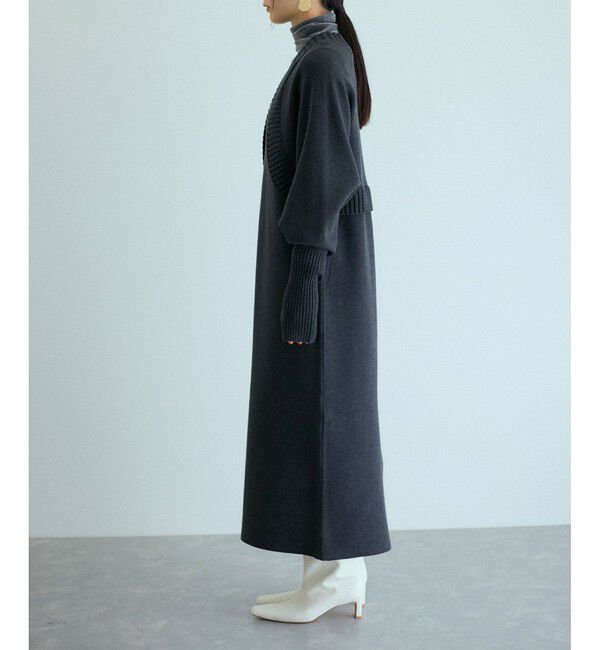 ADAM ET ROPE'「ボレロドッキングニットワンピース」|ワンピース|