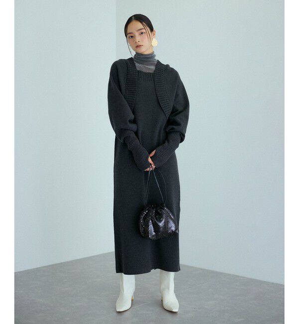 ADAM ET ROPE'「ボレロドッキングニットワンピース」|ワンピース|