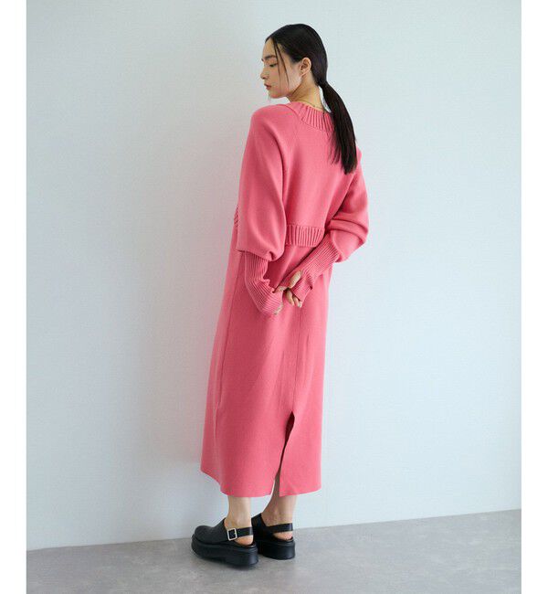 ADAM ET ROPE'「ボレロドッキングニットワンピース」|ワンピース|