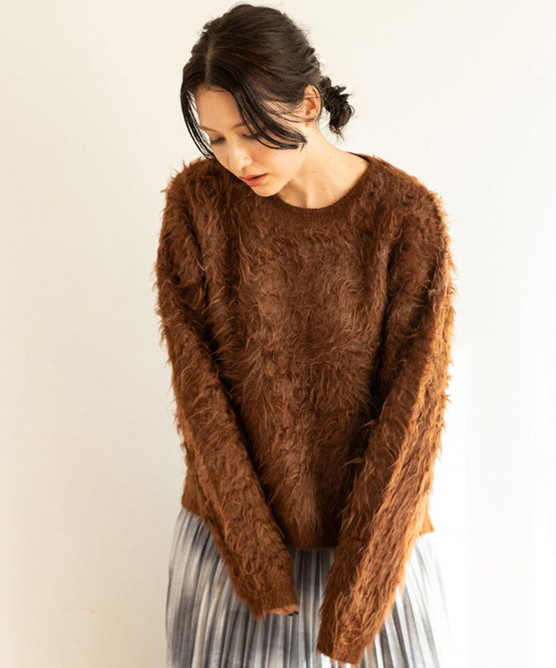  「リバーシブル起毛ニットプルオーバー」|ニット・セーター|BROWN