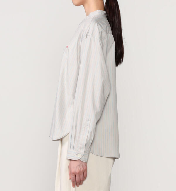 DANTON「DANTON | バンドカラー 長袖シャツ STRIPE WOMEN」|シャツ・ブラウス|