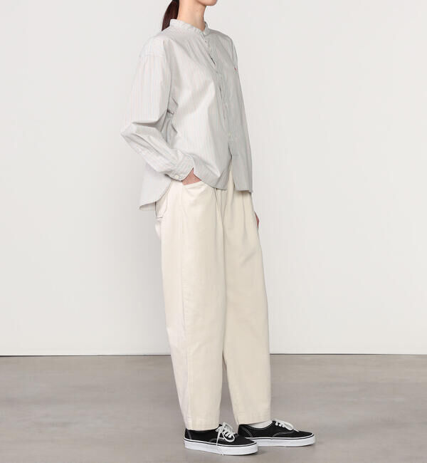 DANTON「DANTON | バンドカラー 長袖シャツ STRIPE WOMEN」|シャツ・ブラウス|