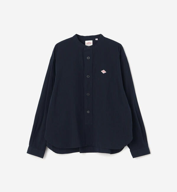 DANTON「DANTON | バンドカラー 長袖シャツ SOLID WOMEN」|シャツ・ブラウス|NAVY