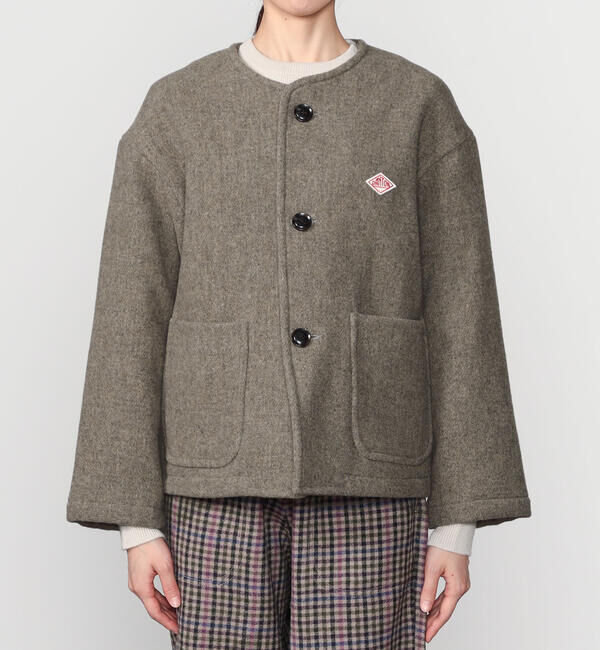 DANTON「DANTON | ウールライトパイル カラーレスジャケット WOMEN」|テーラードジャケット|